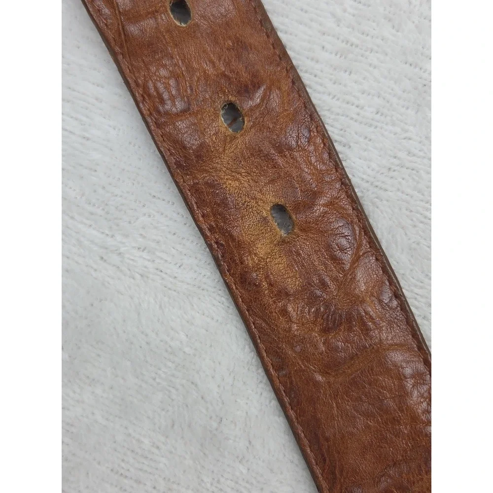 Tony Lama GL21228 Brown Leather Belt Men's Size 40 Western Silver Buckle USA